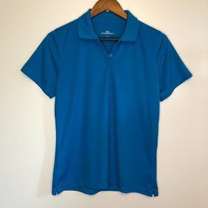 Vansport Women's Collared Short Sleeve Blue Medium